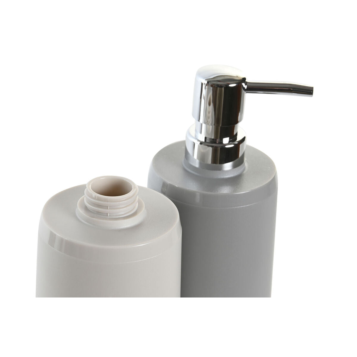 Soap Dispenser DKD Home Decor Beige Grey Cream polystyrene 8 x 8 x 18 cm (2 Units)-2