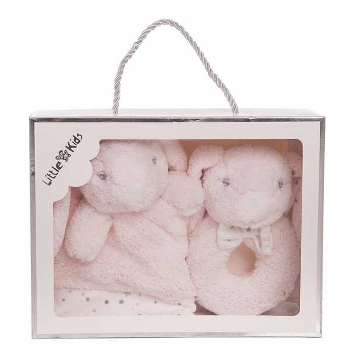 Doudou Snuttefilt med Kaninskallra Rosa