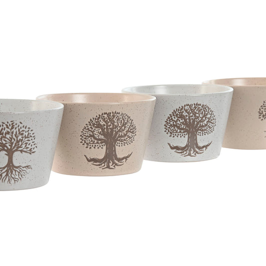 Skålar 4-pack i vitt och beige stengods 570 ml