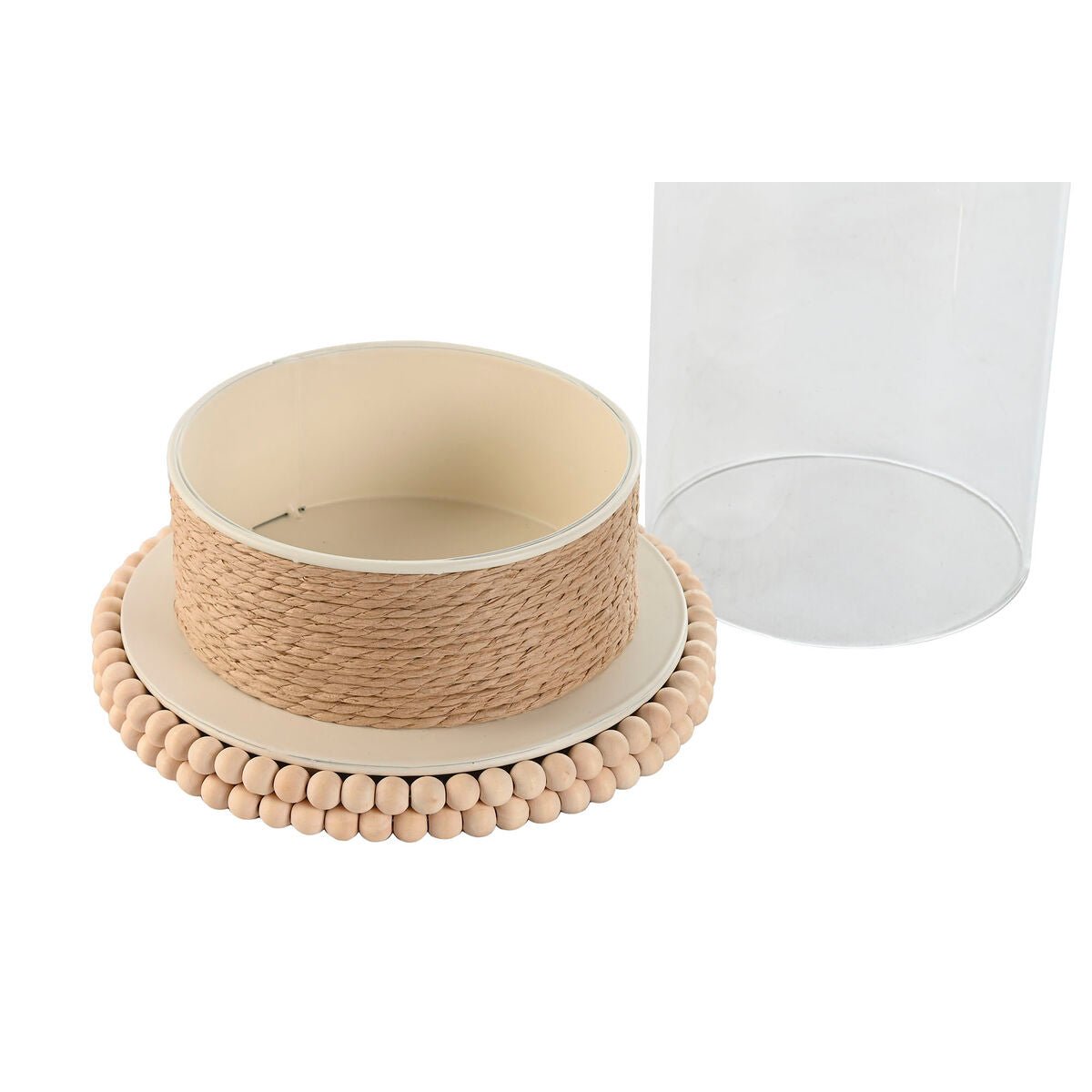 Ljushållare Ljusbrun metall med repdetalj