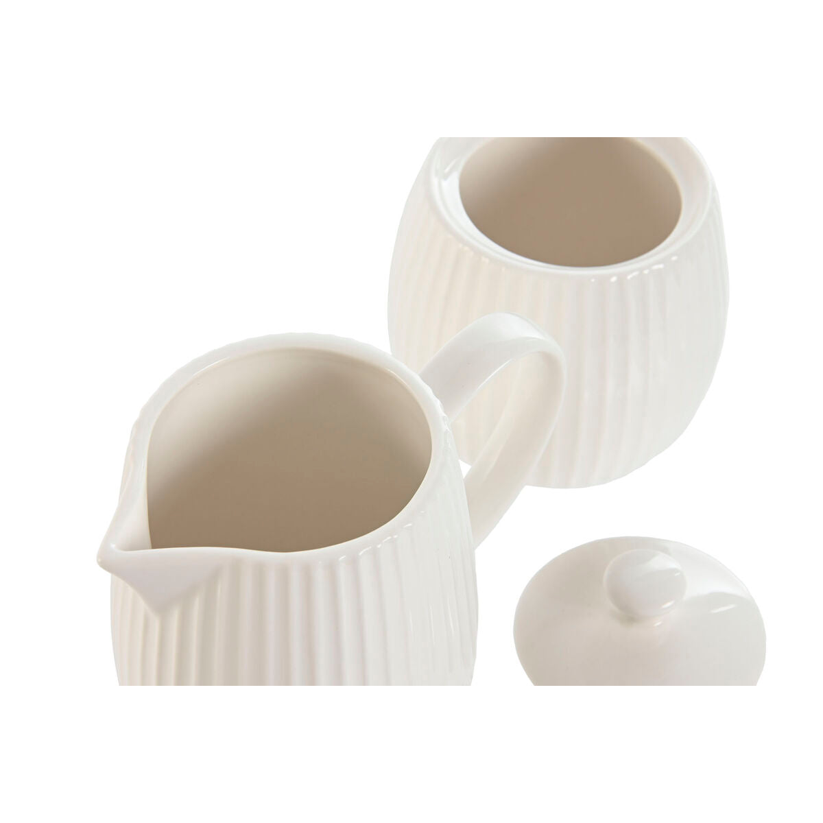 Mjölkkanna & Sockerkruka Vit porslin