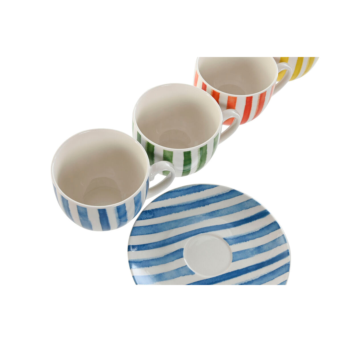 Set med 6 koppar & fat Medelhavsdesign