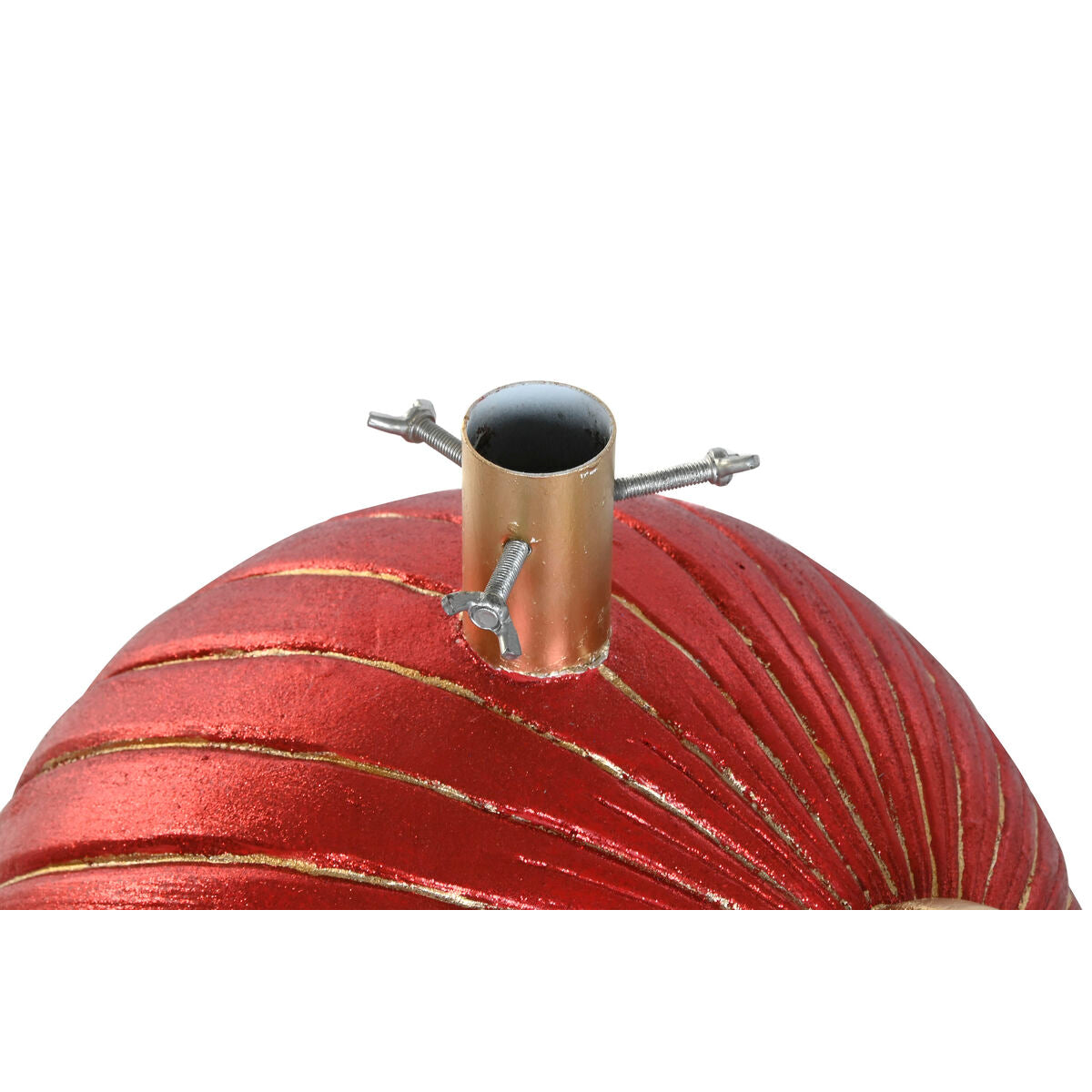 Elegant julgransfot i vit, röd & guld 45×45×84 cm