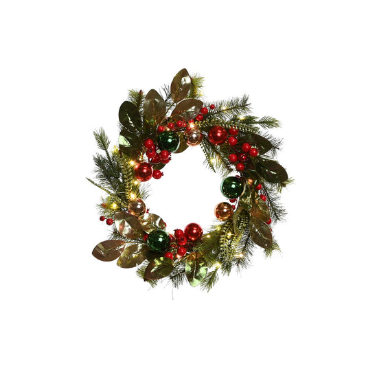 Röd & Grön LED-adventskrans i PVC 50×15×50 cm