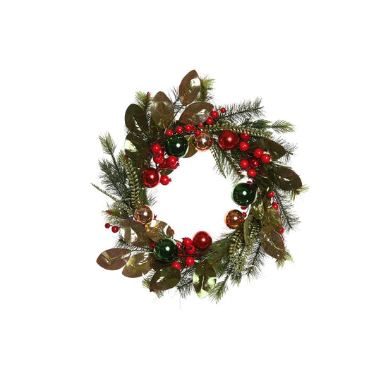 Röd & Grön LED-adventskrans i PVC 50×15×50 cm