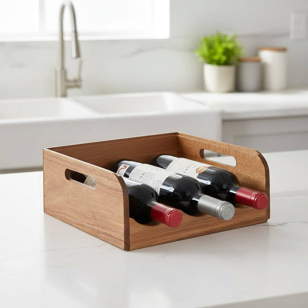 Flaskställ - Naturligt & Elegant 29 × 26 × 12 cm