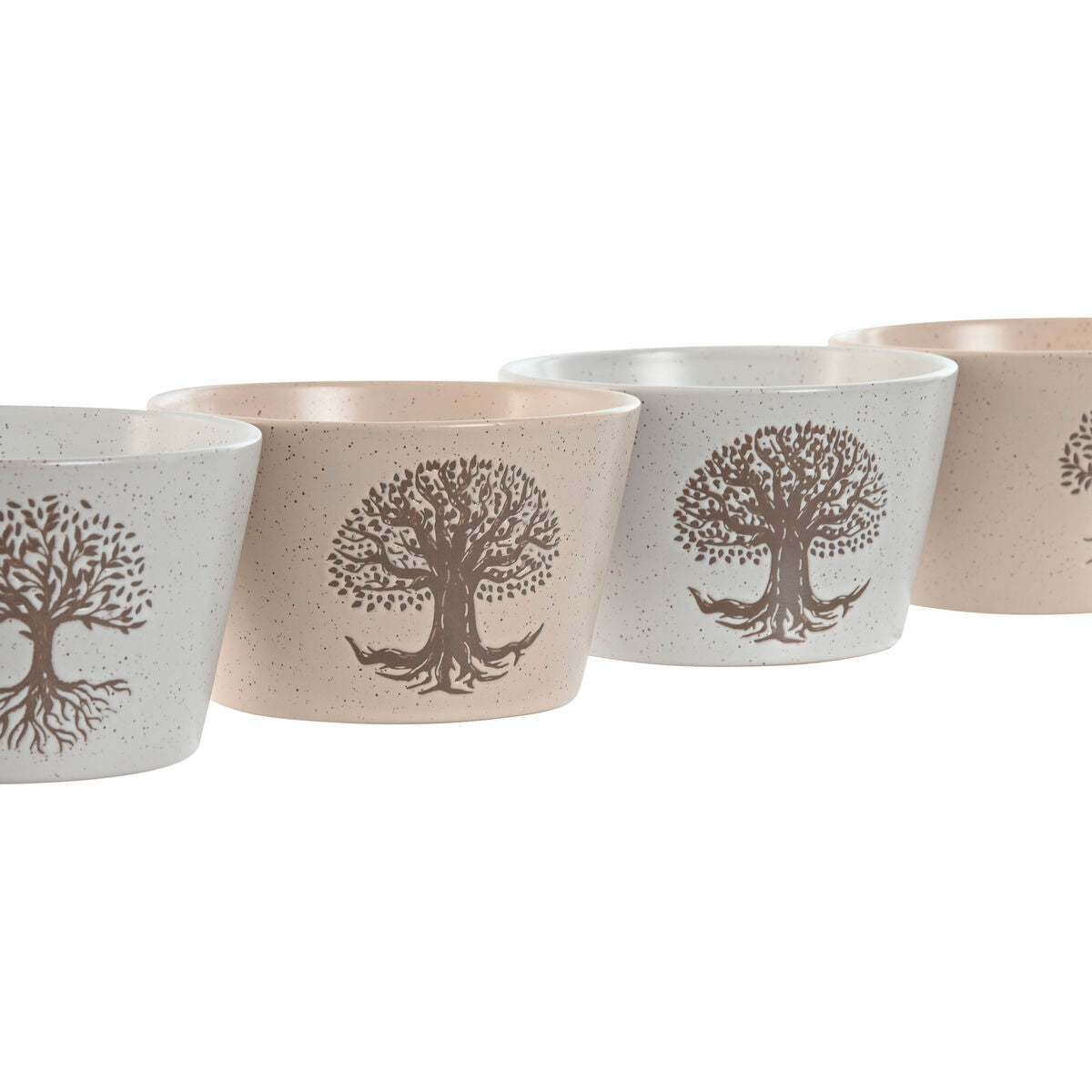 Skålar 4-pack i vitt och beige stengods 570 ml