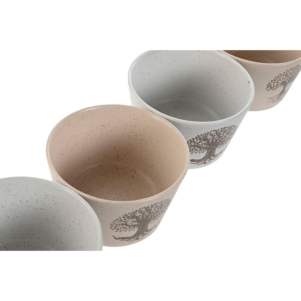 Skålar 4-pack i vitt och beige stengods 570 ml