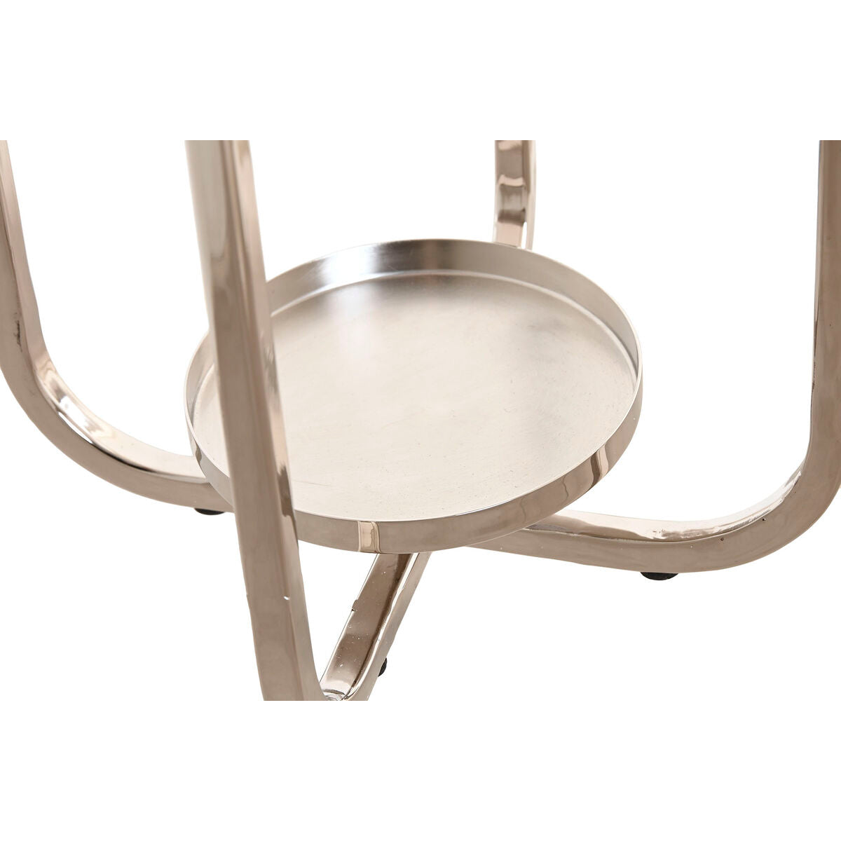 Ljusstake Silver i Kristall och Stål 21 x 21 x 49 cm