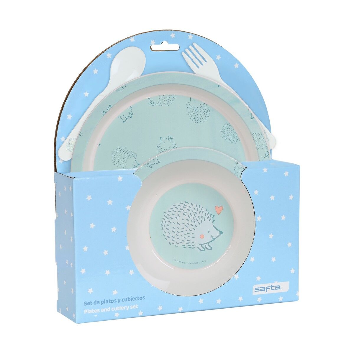 Barnservis Safta Erizo – 4-delars set i turkost