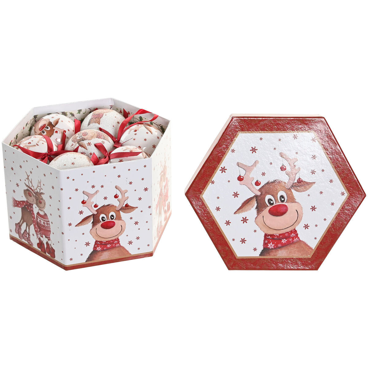 Julkulor med Rudolf-motiv 14-pack