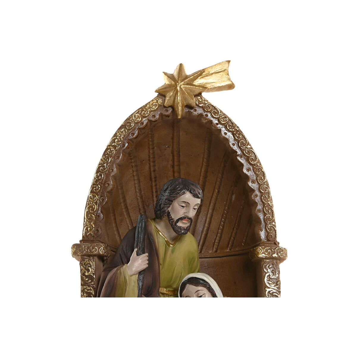 Färgglad julkrubba i resin 11×10,5×22,5 cm