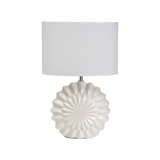 Bordslampa Vit i keramik och textil