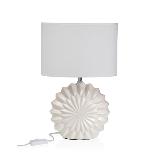 Bordslampa Vit i keramik och textil