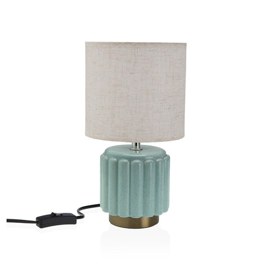 Bordslampa Blå i keramik och textil