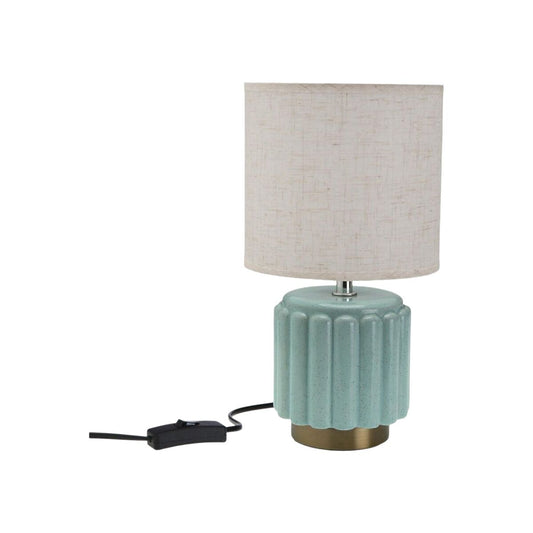 Bordslampa Blå i keramik och textil