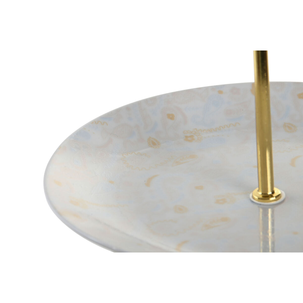 3-vånings serveringsfat Blå & Rosa med metallstativ