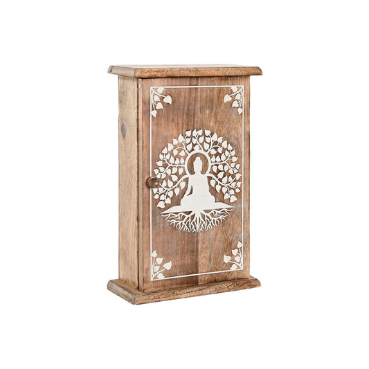 Nyckelskåp i mangoträ med Buddha-design