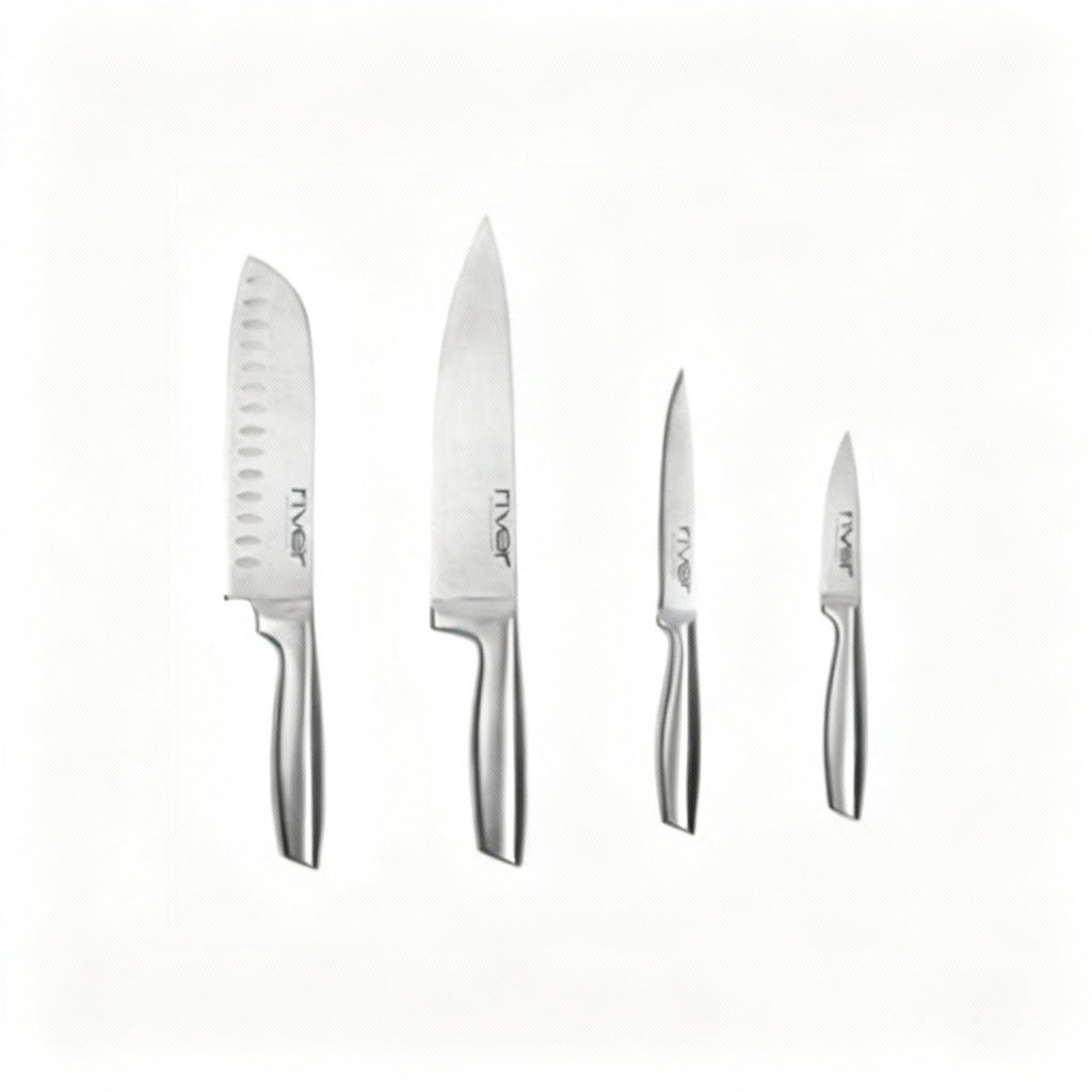 Knivset River i rostfritt stål 4 delar
