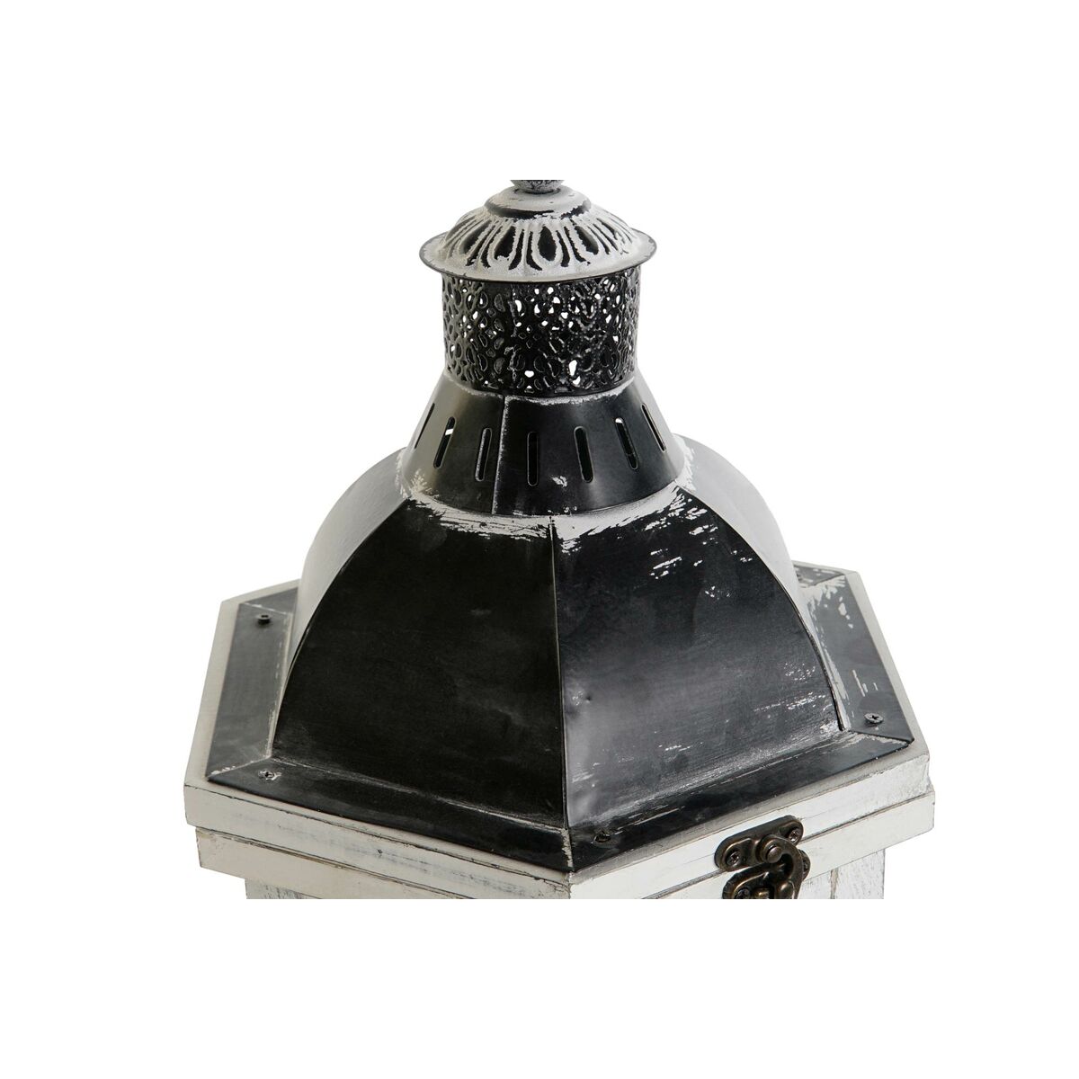 Lanterna Vit & Mörkgrå 19 x 17 x 39 cm