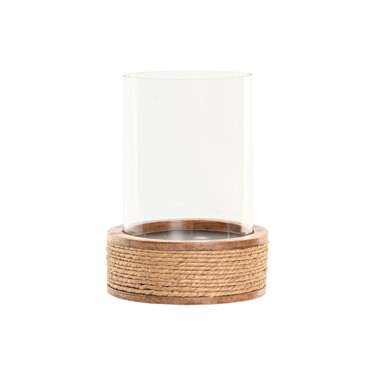 Ljusstake Home i glas och mangoträ