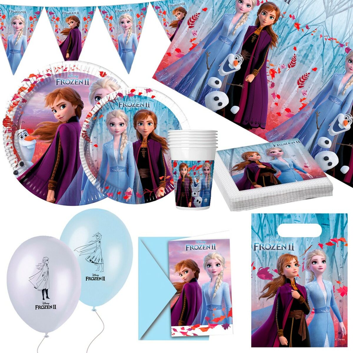 Partyset Frozen – 66 delar för barnkalas