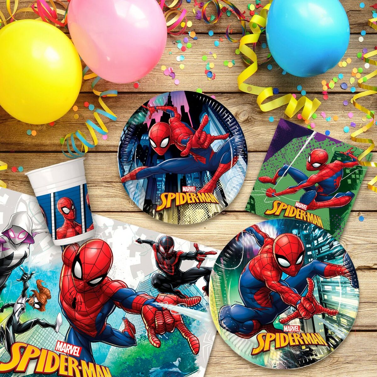 Partyset Spider-Man – 66 delar för barnkalas