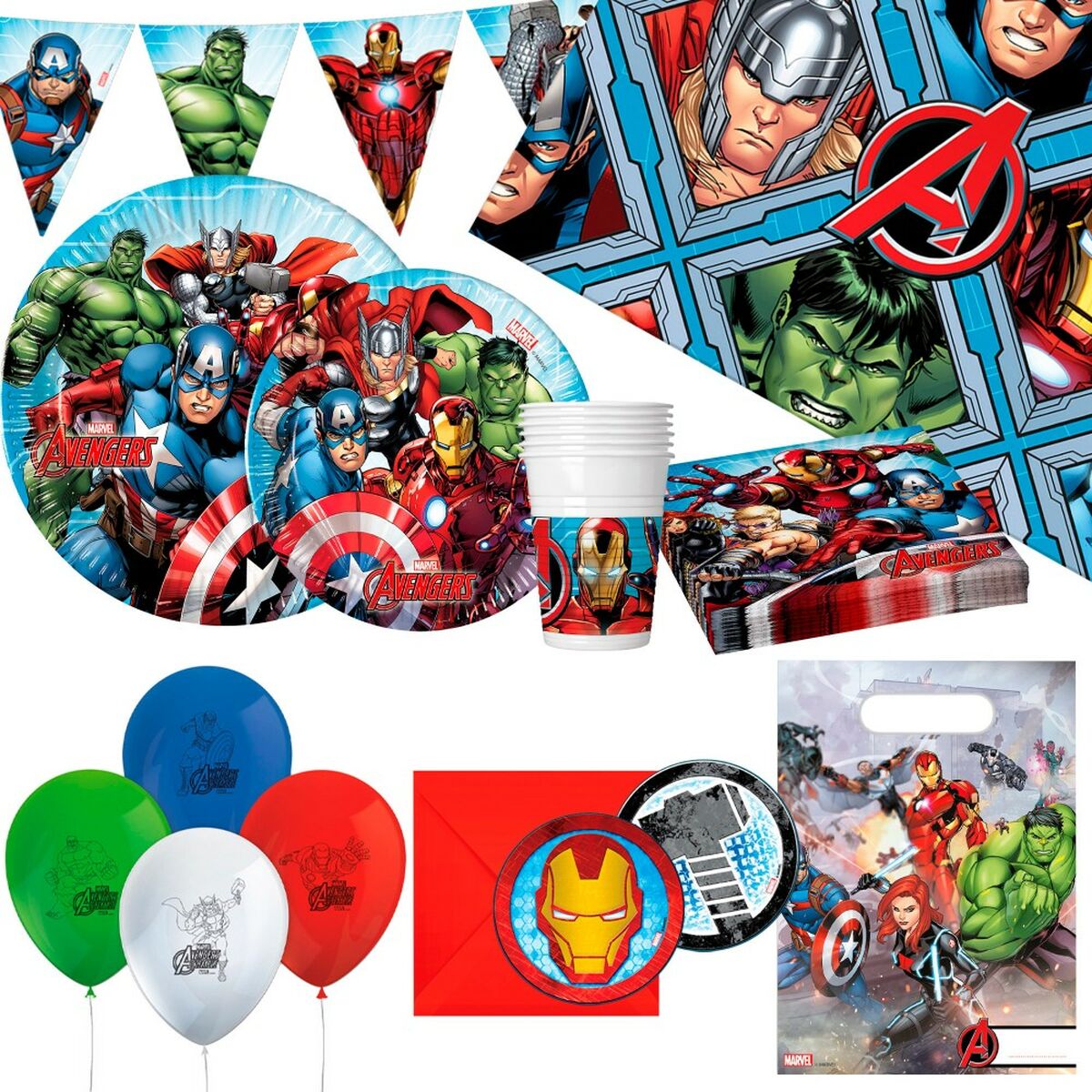 Partyset The Avengers – 66 delar för barnkalas
