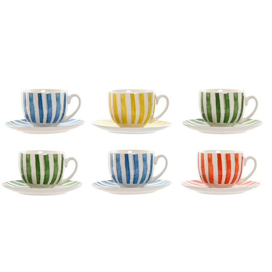Set med 6 koppar & fat Medelhavsdesign