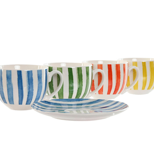 Set med 6 koppar & fat Medelhavsdesign