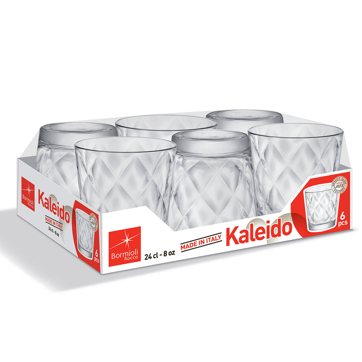 6-pack Glas Bormioli Rocco Kaleido 250 ml