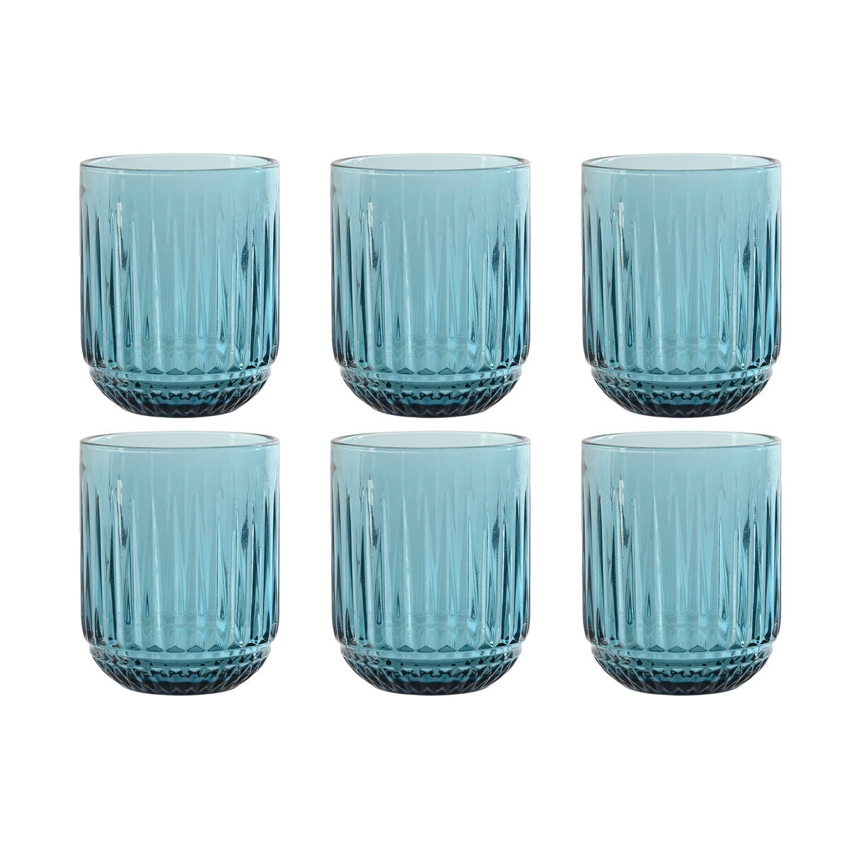 Set med glas – Blå kristall 6 st