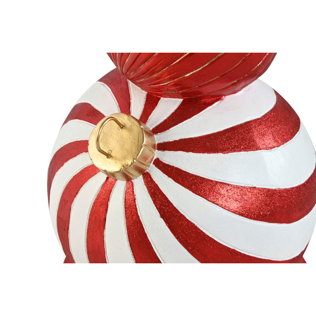 Elegant julgransfot i vit, röd & guld 45×45×84 cm