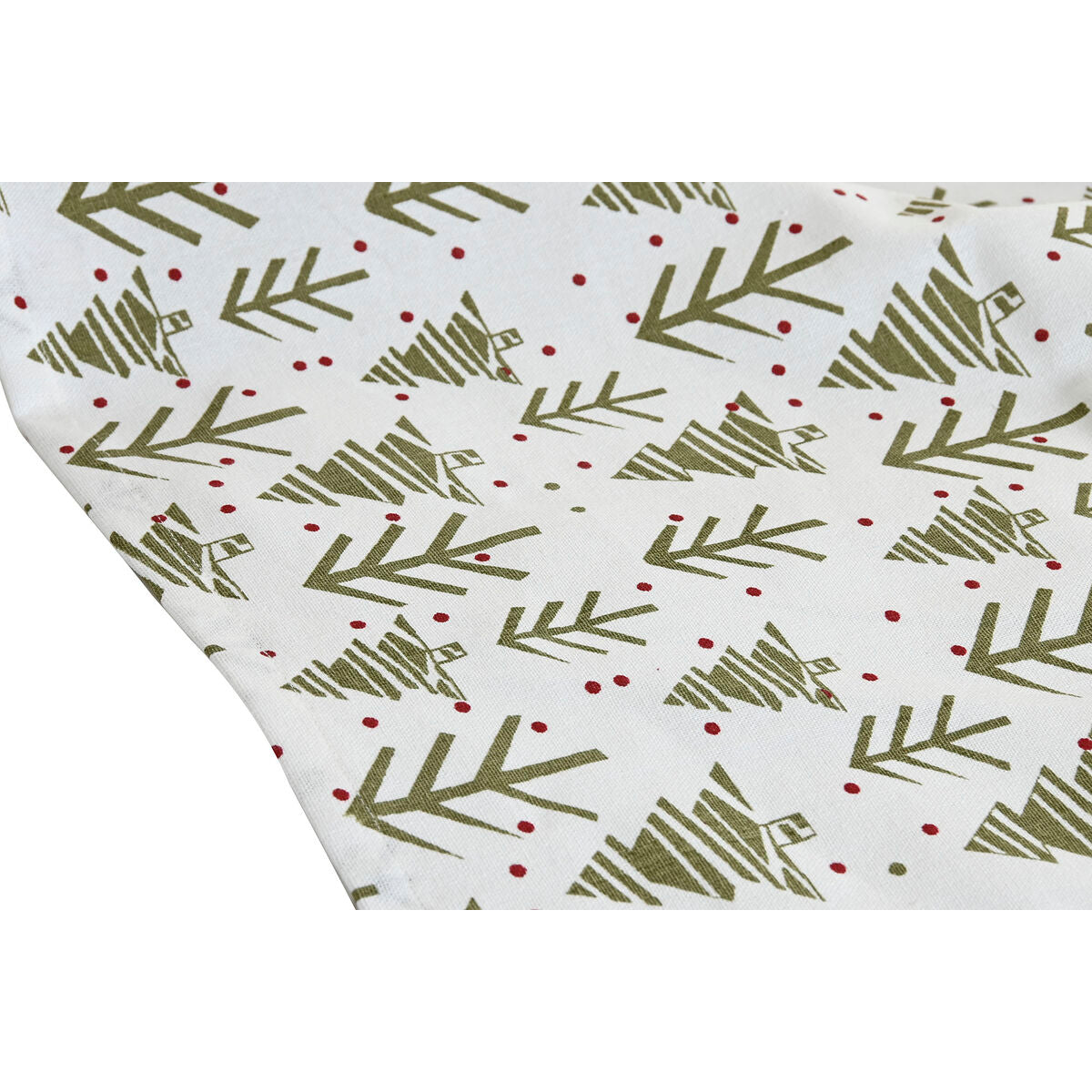 Bordslöpare Jul – Vit, Grön & Beige med Granmotiv 50 × 150 cm