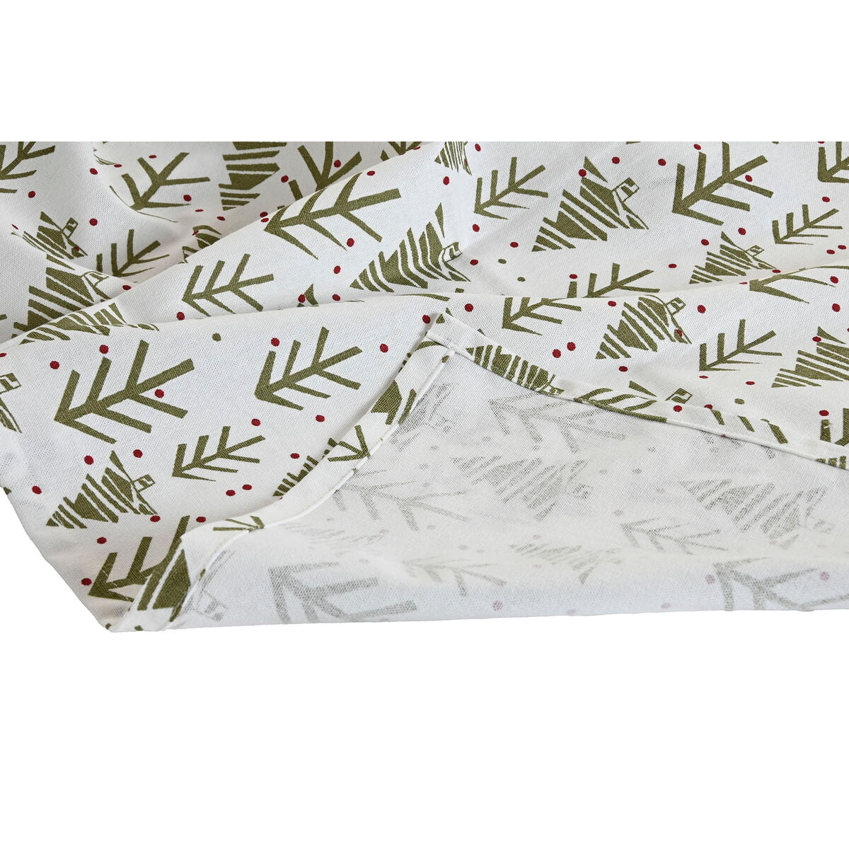 Bordslöpare Jul – Vit, Grön & Beige med Granmotiv 50 × 150 cm