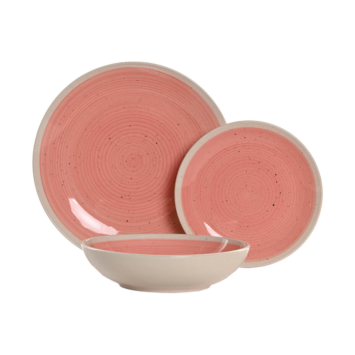 Servis Vit/Rosa – 18 delar i stengods