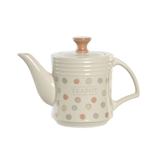 Tekanna Beige stengods med prickar