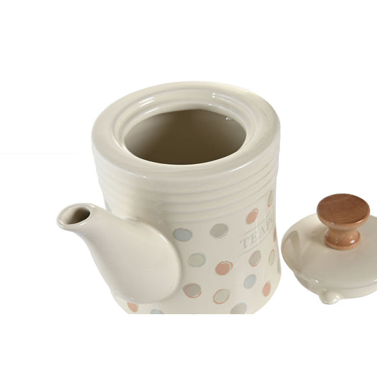 Tekanna Beige stengods med prickar